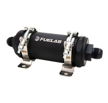 Load image into Gallery viewer, Fuelab PRO Series In-Line Fuel Filter (10gpm) -10AN In/-12AN Out 6 Micron Fiberglass - Matte Black